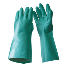 NMSAFETY lange Manschettensicherheit Geen Nitril Chemical Handschuhe EN 374 &amp; EN 388